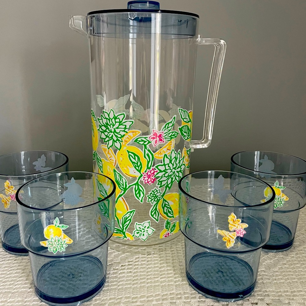 Lilly Pulitzer Pitcher & Cups